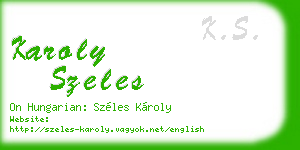 karoly szeles business card