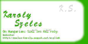 karoly szeles business card